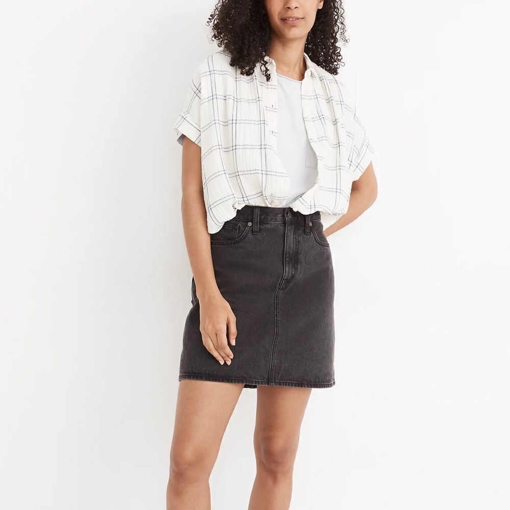 Madewell Denim Mini Skirt Rigid Denim High Waist